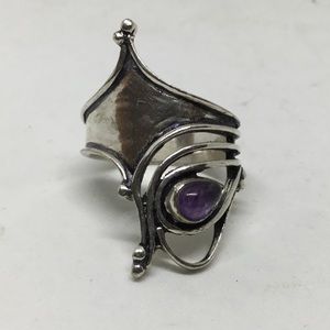 Handmade Amethyst Silver Ring size 7 and 8